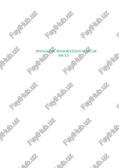 pedagogik mahoratdan testlar — PDF