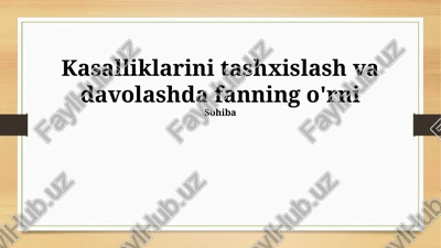 zamonaviy diagnostika usullari — PPTX