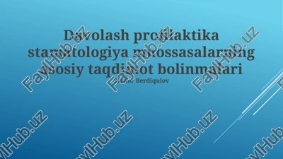 profilaktika stomatologiyasi — PPTX