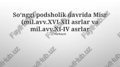 misr tarixi — PPTX