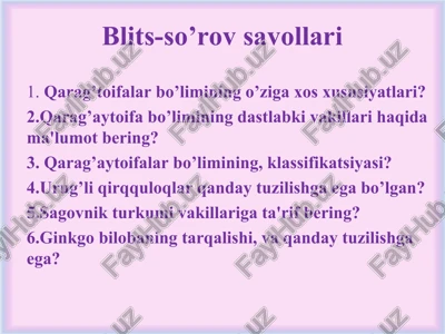 blits-so’rov savollari — PPT