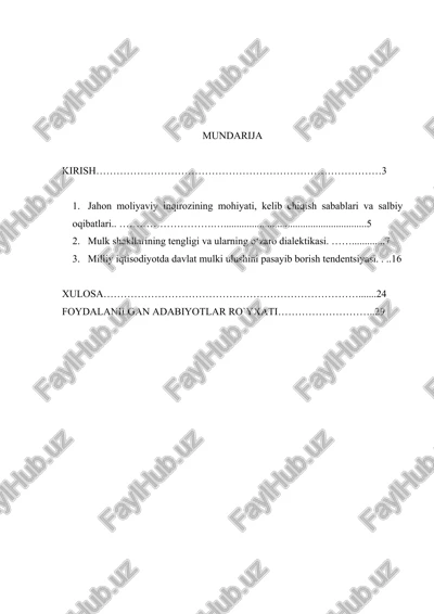 o‘zbekiston respublikasida iqtisodiyotni liberallashtirish — DOCX