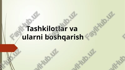 tashkilotlar va ularni boshqarish — PPTX