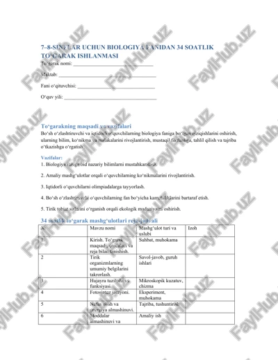 biologiya_7-8_sinf_34_soat_togarak_ishlanma — DOCX