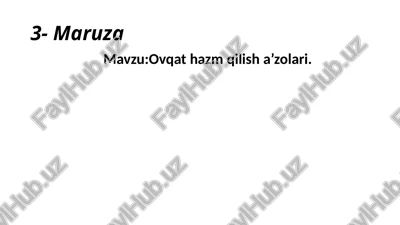 ovqat hazm qilish asoslari — PPTX