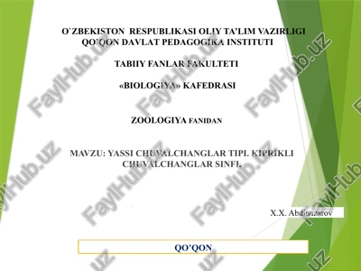 yassi chuvalchanglar tipi. kiprikli chuvalchanglarsinfi — PPTX
