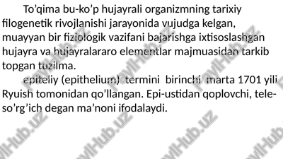 epiteliy (epithelium) — PPTX