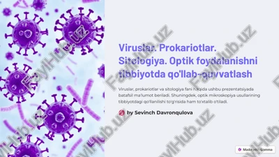 viruslar, prokariotlar, sitologiya va optik foydalanish — PDF