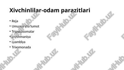 xivchinlilar-odam parazitlari — PPTX