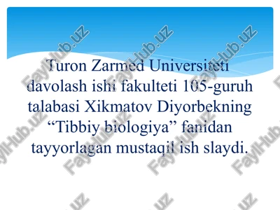 tibbiybiologiya darsi — PPTX