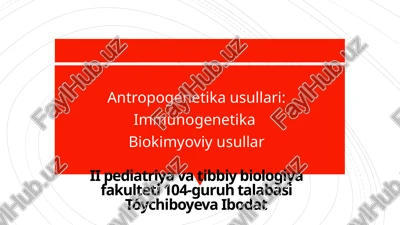 antropogenetika usullari — PPTX