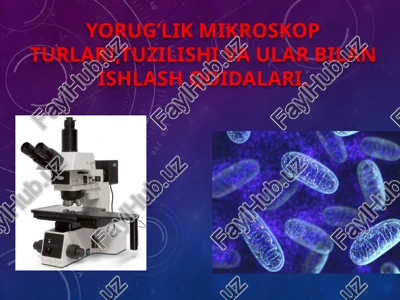 yorug’lik mikroskop turlari,tuzilishi va ular bilan ishlash qoidalari — PPTX