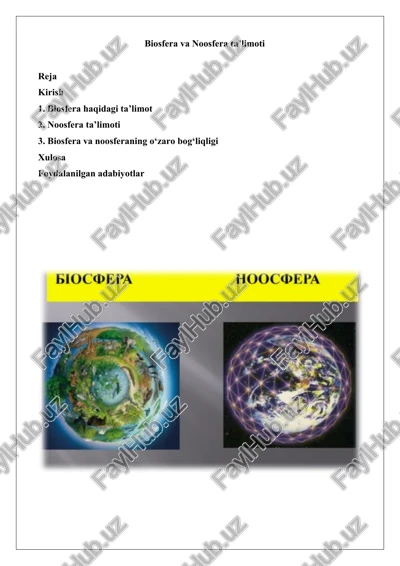 biosfera va noosfera ta’limoti — DOCX