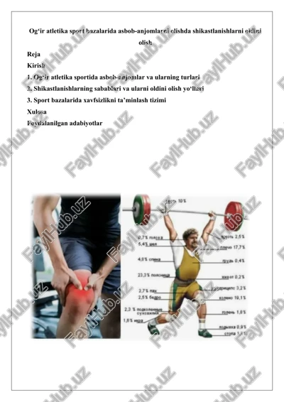 og‘ir atletika - asbob-anjomlar va ularning turlari — DOCX