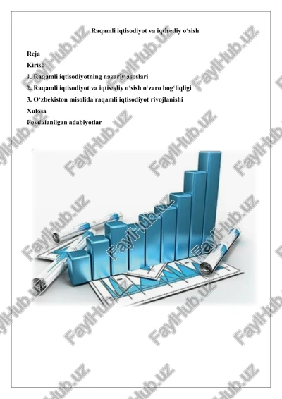 raqamli iqtisodiyot va iqtisodiy o‘sish — DOCX