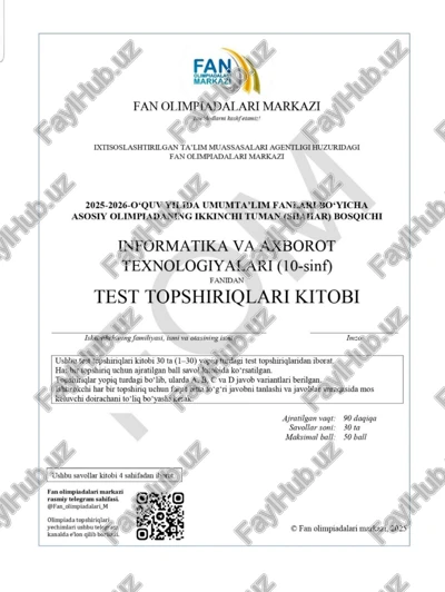 test topshiriqlari kitobi — PDF