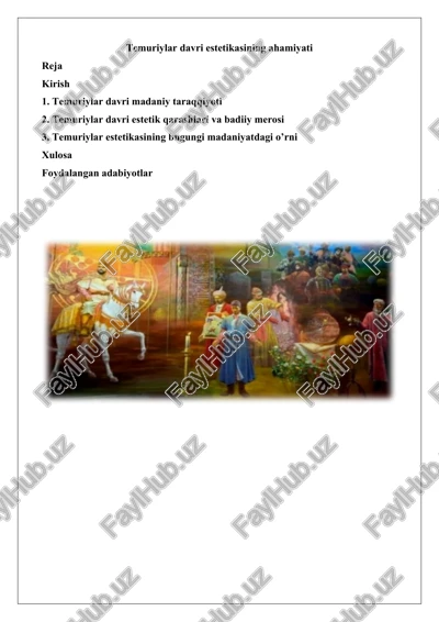 temuriylar davri estetikasi — DOCX