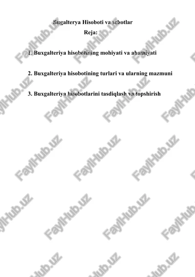 bugalterya hisoboti va schotlar — DOCX