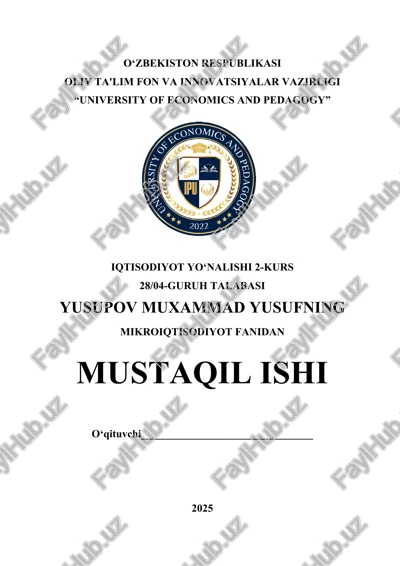 mehnat bozori va korxonalardi mehnat resurslaridan foydalanish — DOCX