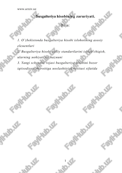 buxgalteriya hisobining zaruriyati. — DOC