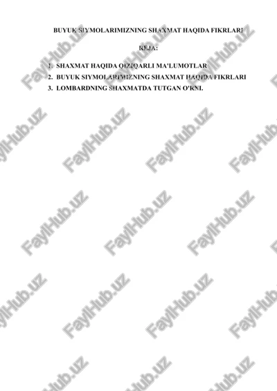buyuk siymolarimizning shaxmat haqida fikrlari — DOCX