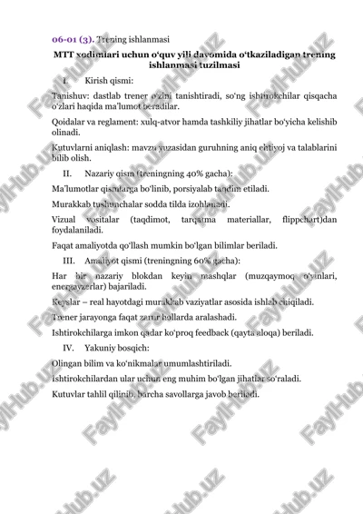 trening ishlanmasi — PDF