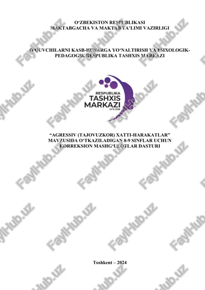 korrektsion mashg'ulotlar dasturi — DOCX
