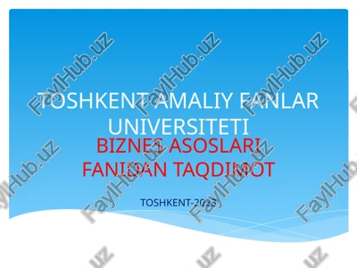 o‘zbekistonda biznesni rivojlantirish istiqbollari — PPTX