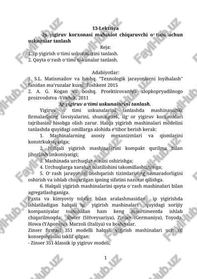 ip yigiruv o‘timi uskunalarini tanlash — DOCX