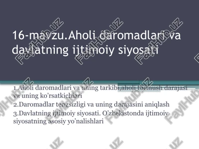 aholidaromadlar va davlatning ijtimoiy-siyosati — PPTX