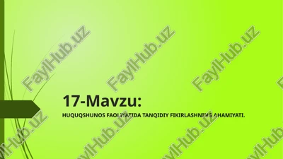 huquqshunoslik fanidan ma'ruzalar — PPTX
