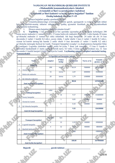 oraliq baholash savollari v-19 — DOCX