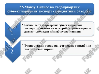 eksport tarkibi — PPTX