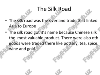 the silk road — PPTX