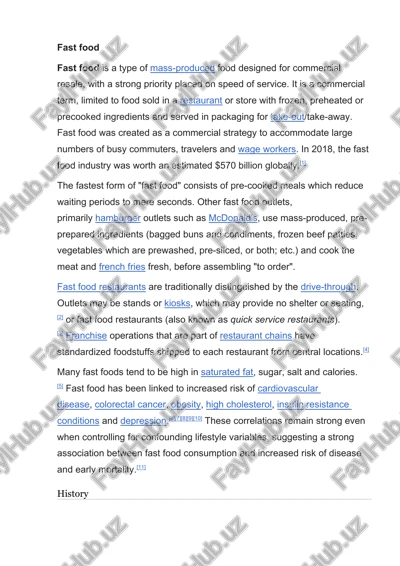 fast food — DOCX