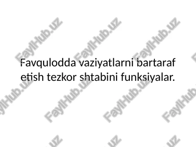 avariyaning sodir bo‘lgan joyini aniqlash va unito‘liq baholash — PPTX