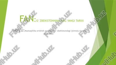 o`zbekistonning eng yangi tarixi — PPTX