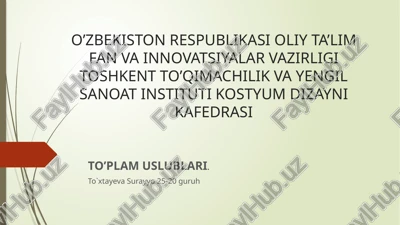 to’plam uslubitarixi — PPTX