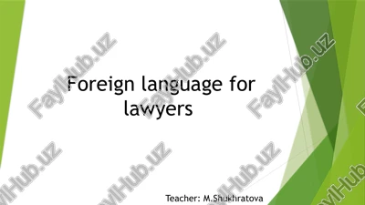 foreign language for lawyers — PPTX