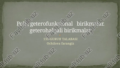 poli-, geterofunksional birikmalar — PPTX