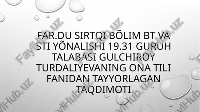 ona tili fanidan tayyorlagan taqdimoti — PPTX