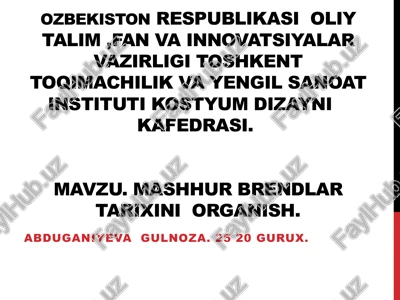 mashhur brendlarning tarixini organish — PPTX