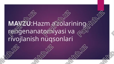 hazma'zolarining rengi anatomiyasi va rivojlanish nuqsonlari — PPTX