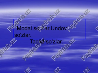 modalso'zlar, undovso'zlar, taqlidso'zlar — PPTX