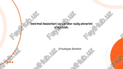 xaridor xulq-atvorining psixologik omillari — PPTX
