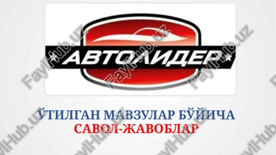 haydovchilar uchun test — PPTX