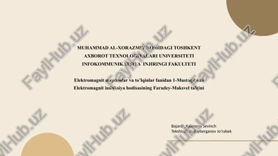 elektromagnit induksiya hodisasining faradey-maksvel talqini — PPTX