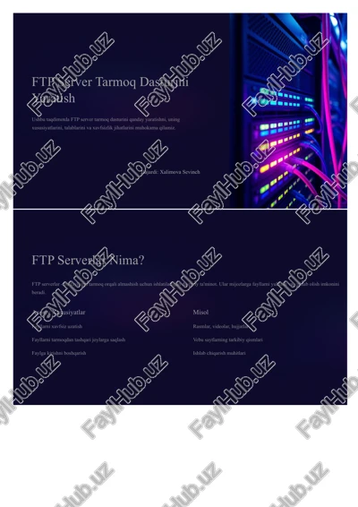ftp server tarmoq dasturini yaratish — PDF