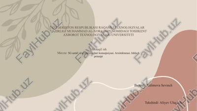 5g sotali aloqa tarmoqlari konsepsiyasi — PPTX