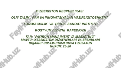 fashion manajment va marketing — PPTX